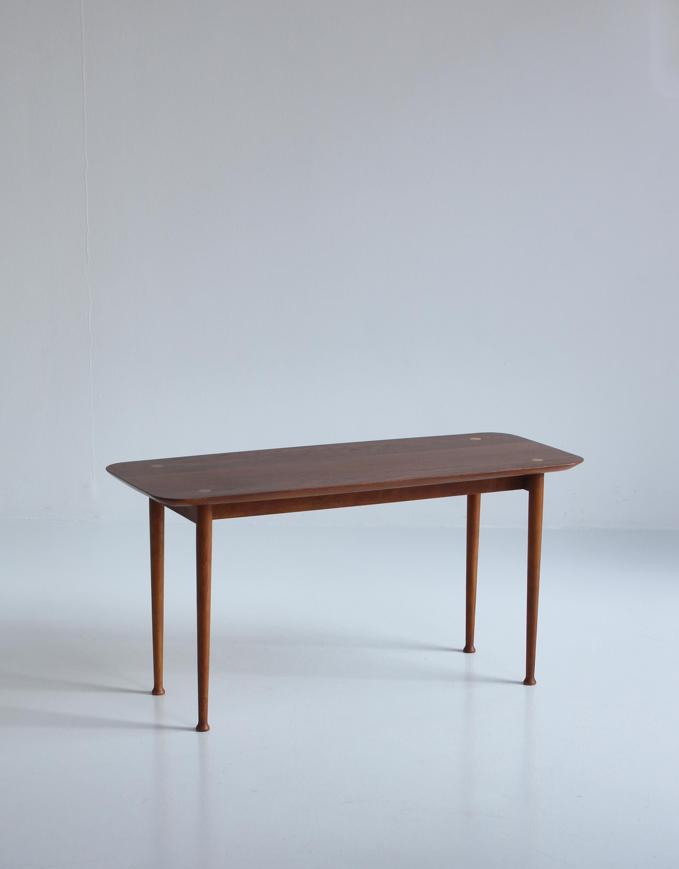 Mid-20th Century 1950s Scandinavian Side Table by Danish Cabinetmaker in Teakwood and Beech For Sale