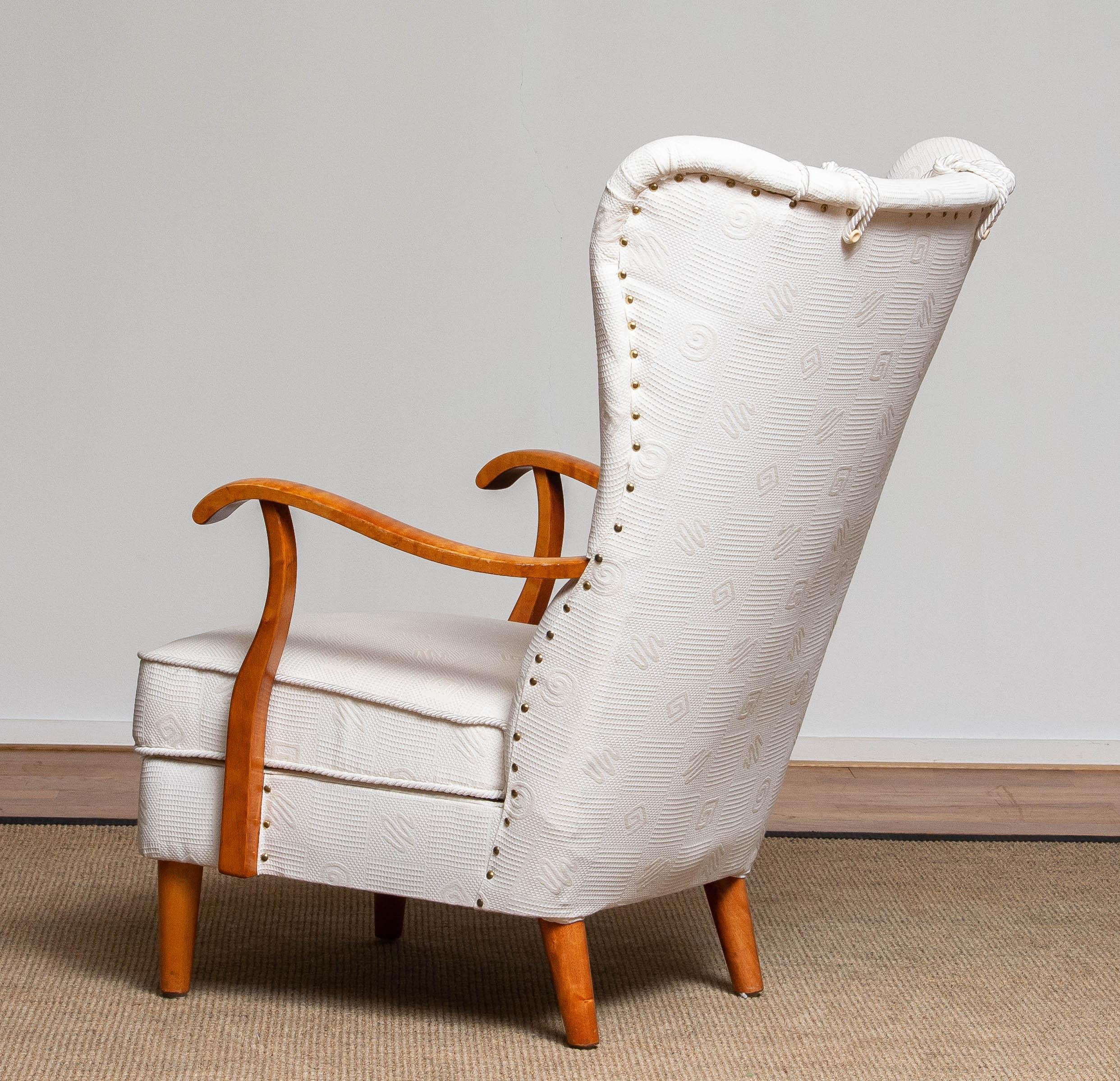 1950s Scandinavian Wingback Lounge Chair by Wilhelm Knoll Malmö, Sweden In Good Condition In Silvolde, Gelderland