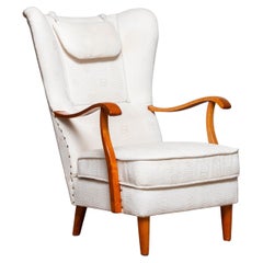 1950's Scandinavian Wingback Lounge Chair by Wilhelm Knoll Malmö Sweden