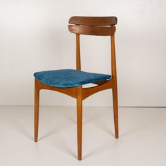 Vintage scandinavian Chairs, Velvet and wood 1950s