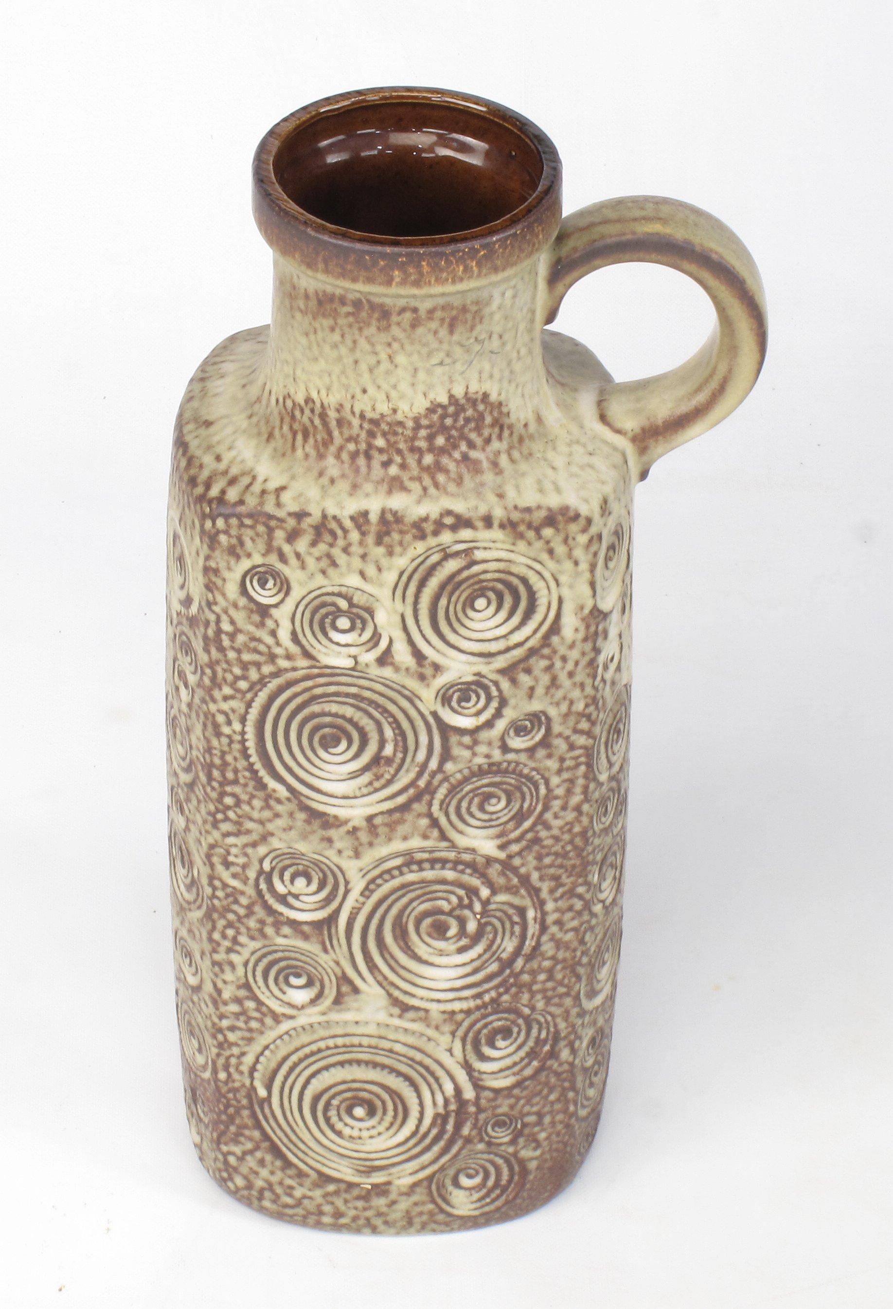 1950s Scheurich Ceramic Tall Glazed Ceramic Jug In Excellent Condition For Sale In Chicago, IL