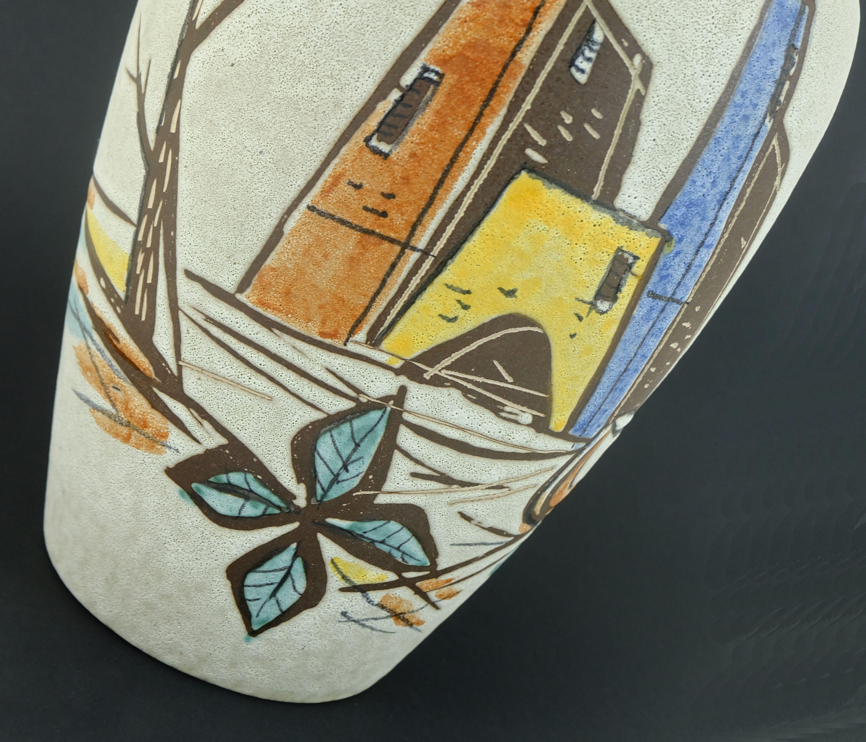 Metà XX secolo 1950 scheurich  Vaso con decori moderni di metà secolo modello 239-30 in vendita