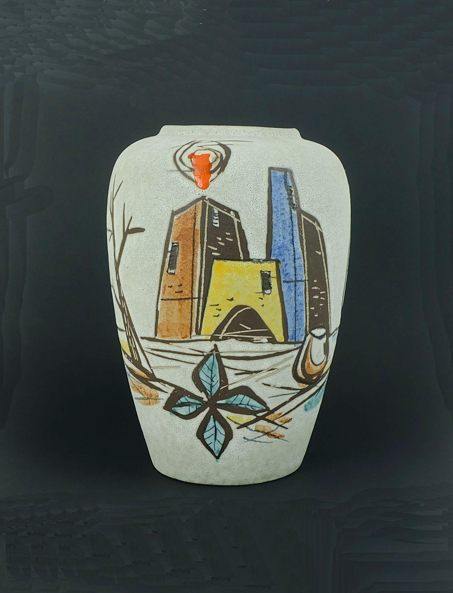 1950 scheurich  Vaso con decori moderni di metà secolo modello 239-30 in vendita 2
