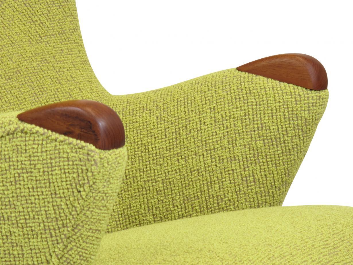 1950s, Schiller Danish High Back Lounge Chair in Yellow (Skandinavische Moderne)