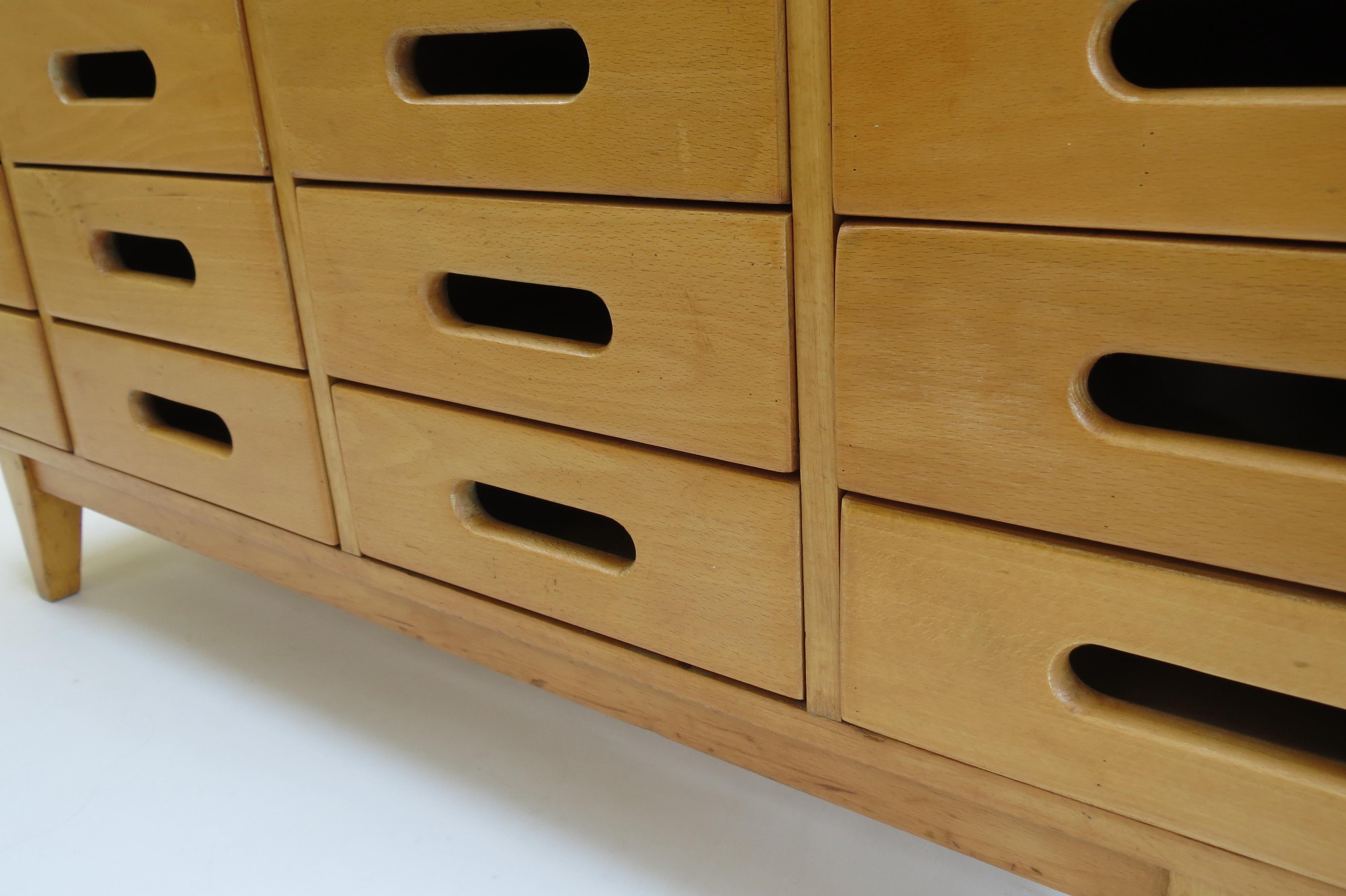 1950s School Chest of Drawers by James Leonard for Esavian Beech 1
