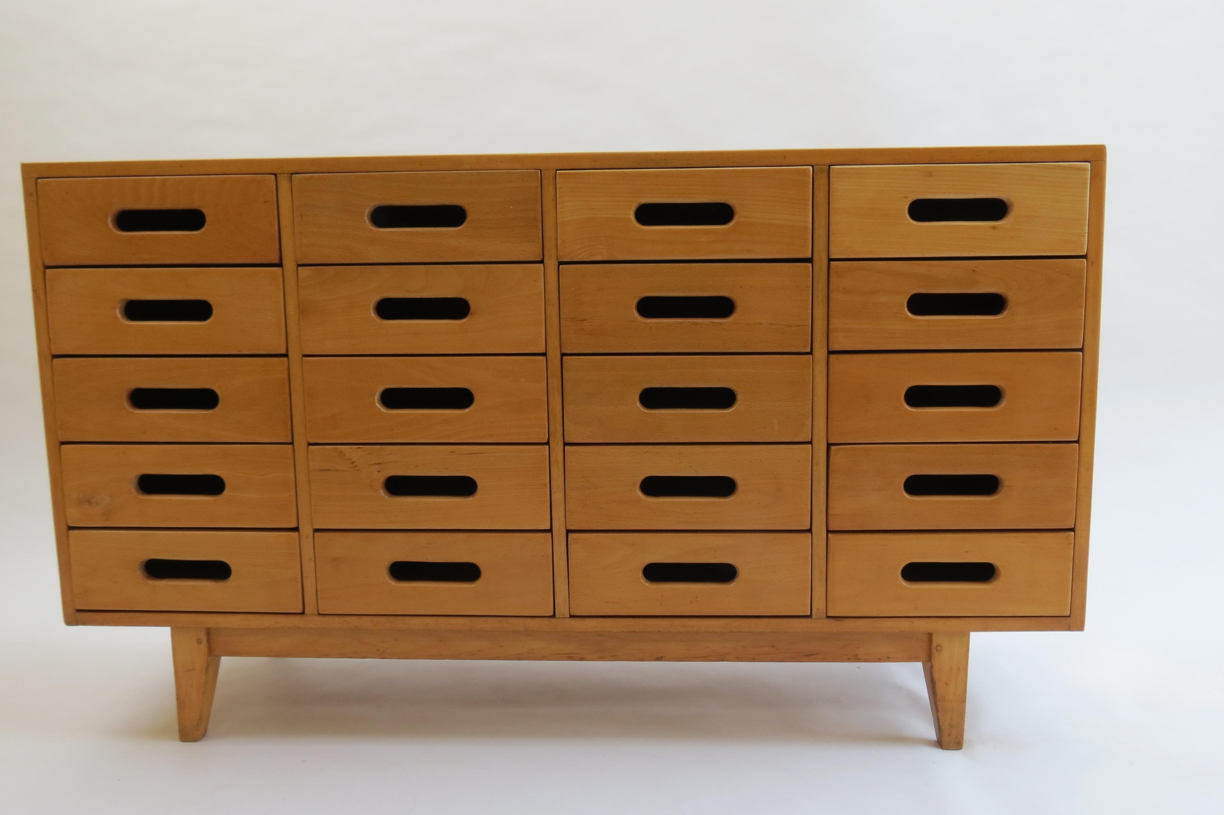 English 1950s School Chest of Drawers by James Leonard for Esavian Beech