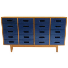 1950s School Chest of Drawers by James Leonard for Esavian Blue