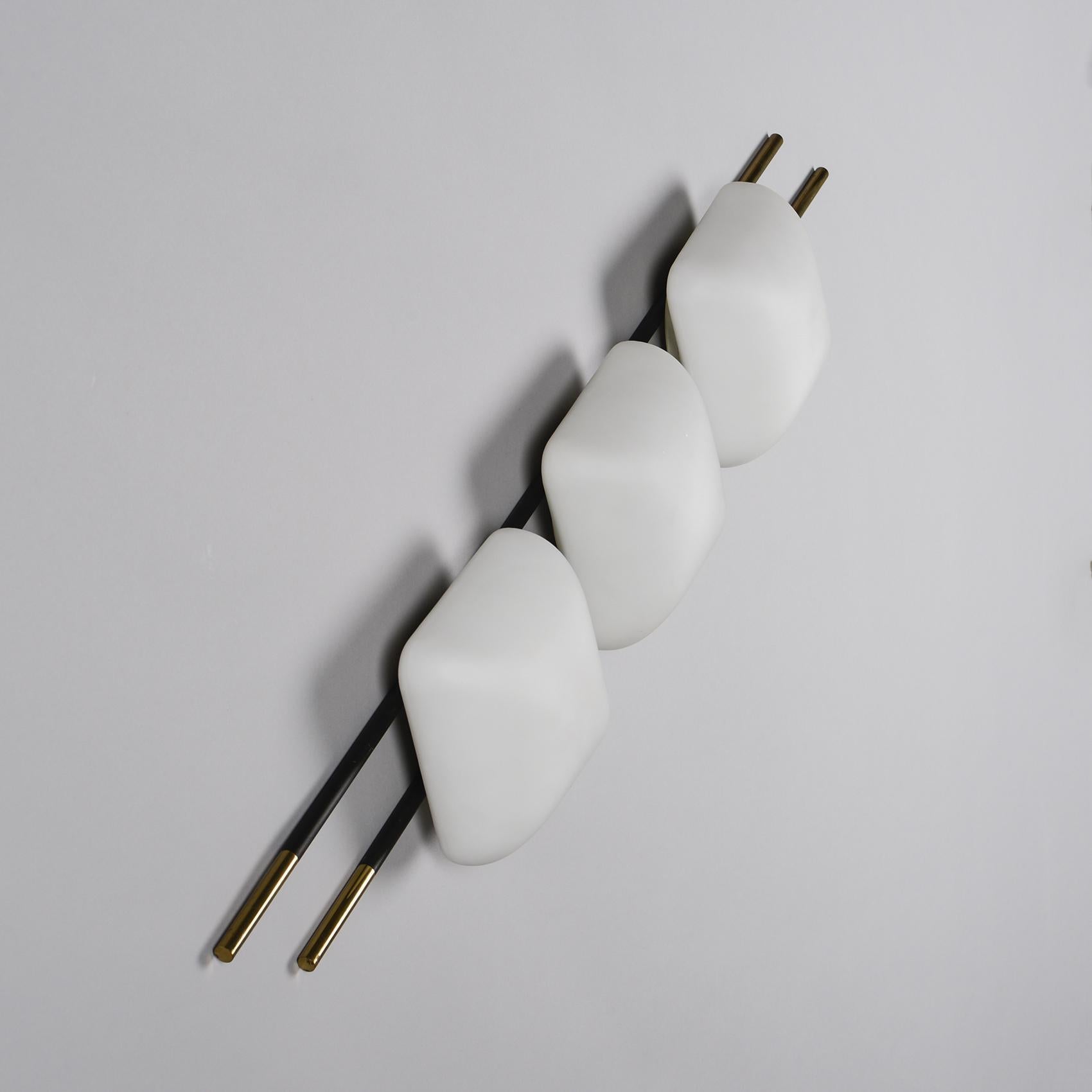 1950s Sconce with Opaline Glass by Maison Lunel, France 3
