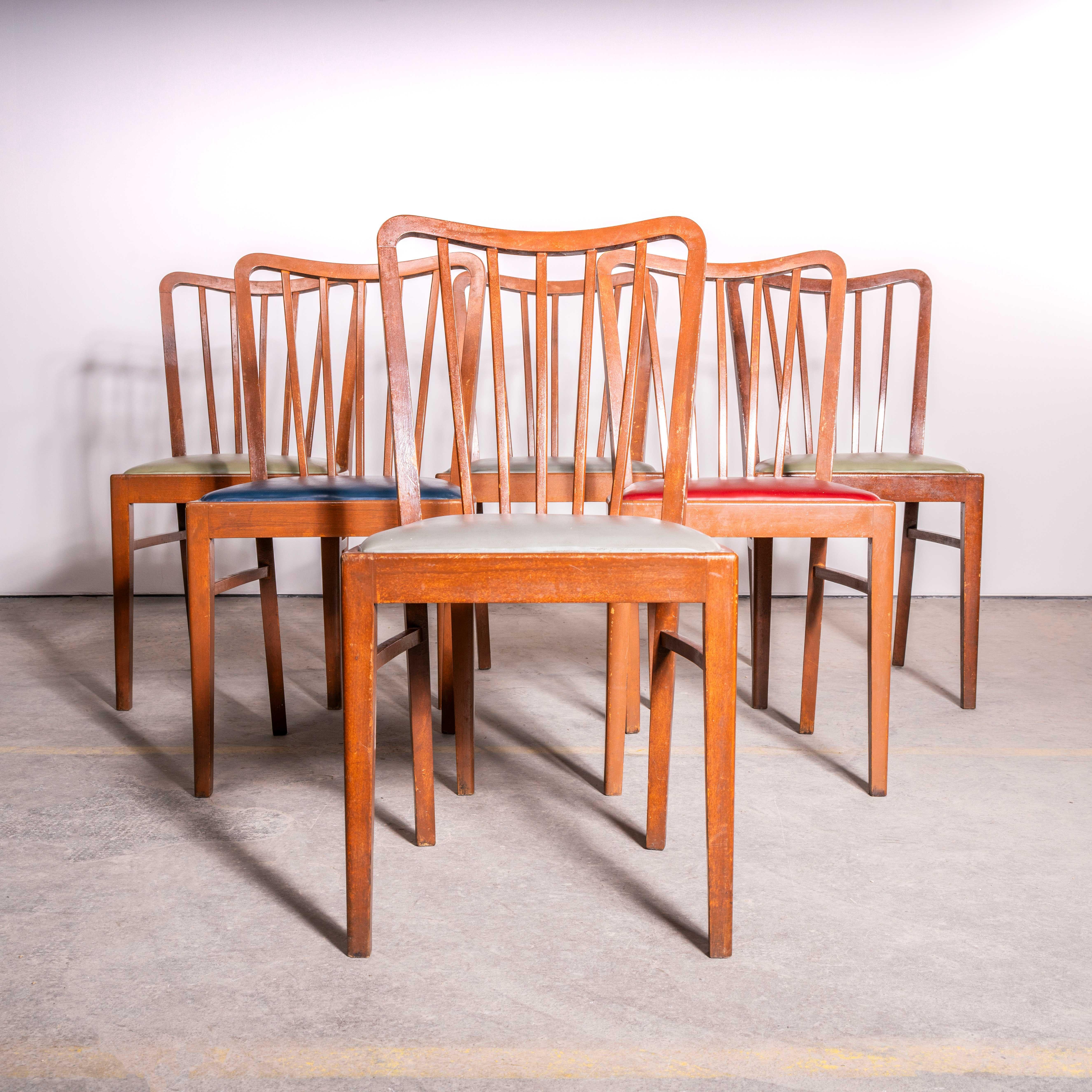 Czech 1950's Scoop Back Upholstered Dining Chair By Ton - Good Quantity Available