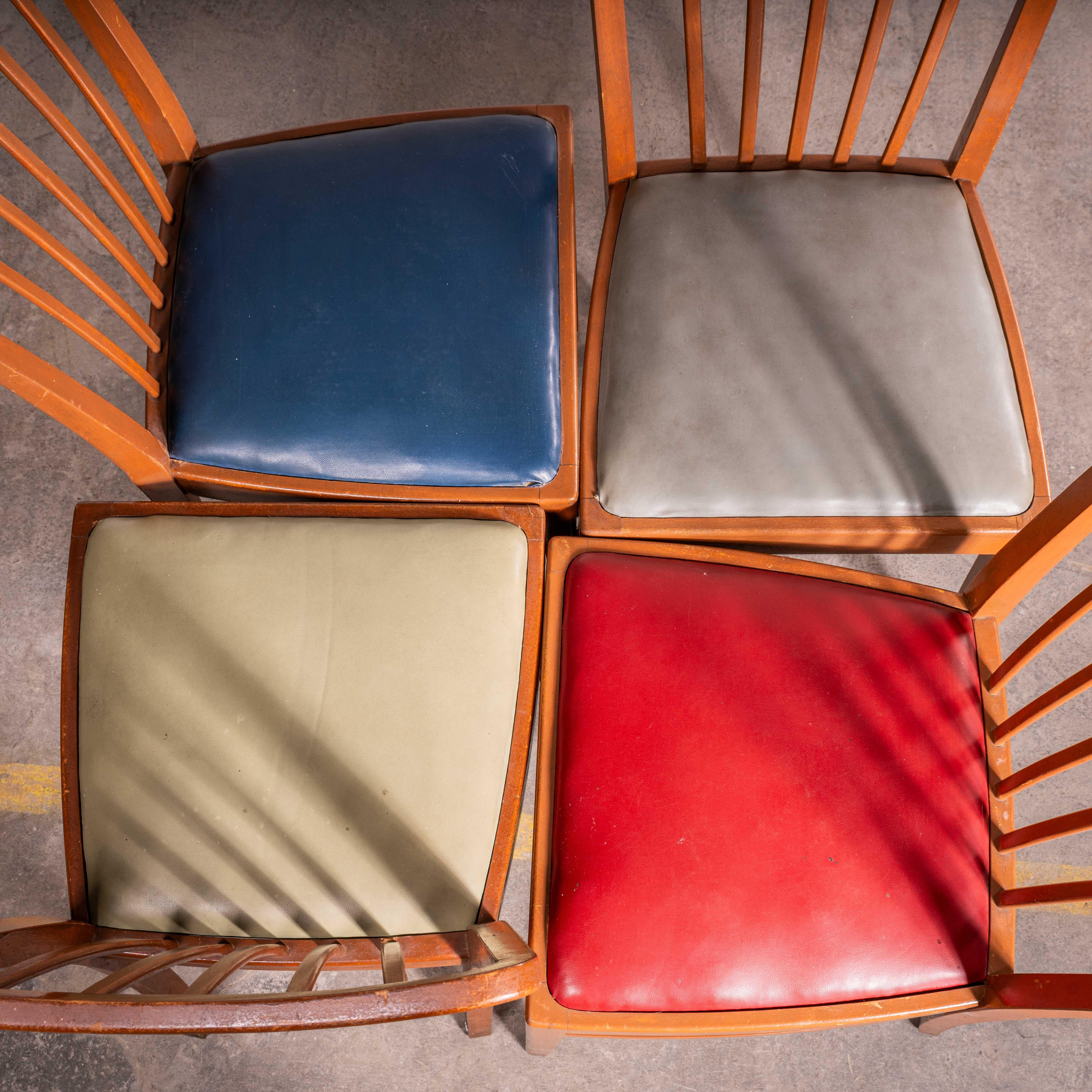 Mid-20th Century 1950's Scoop Back Upholstered Dining Chair By Ton - Good Quantity Available