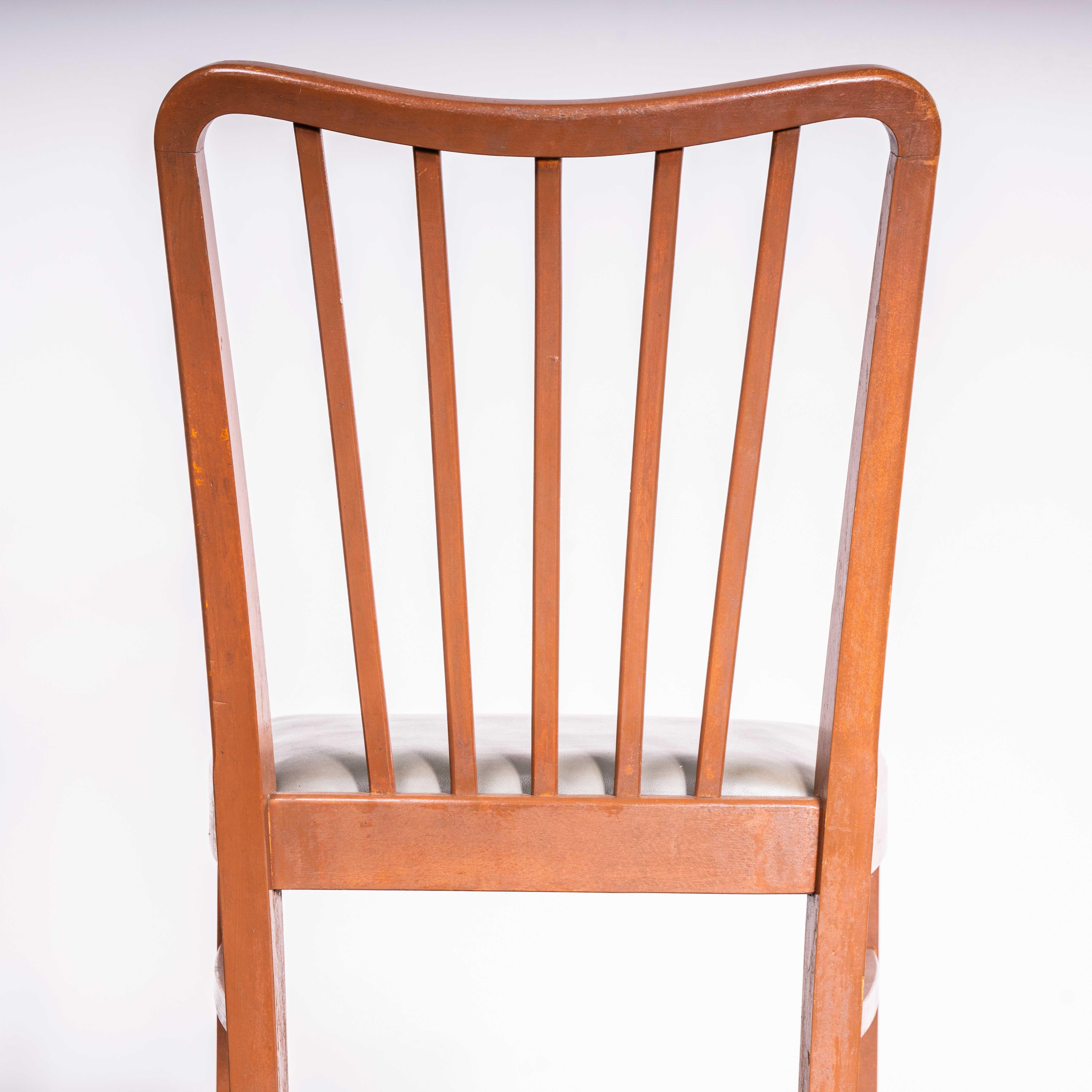 1950's Scoop Back Upholstered Dining Chair By Ton - Good Quantity Available 1