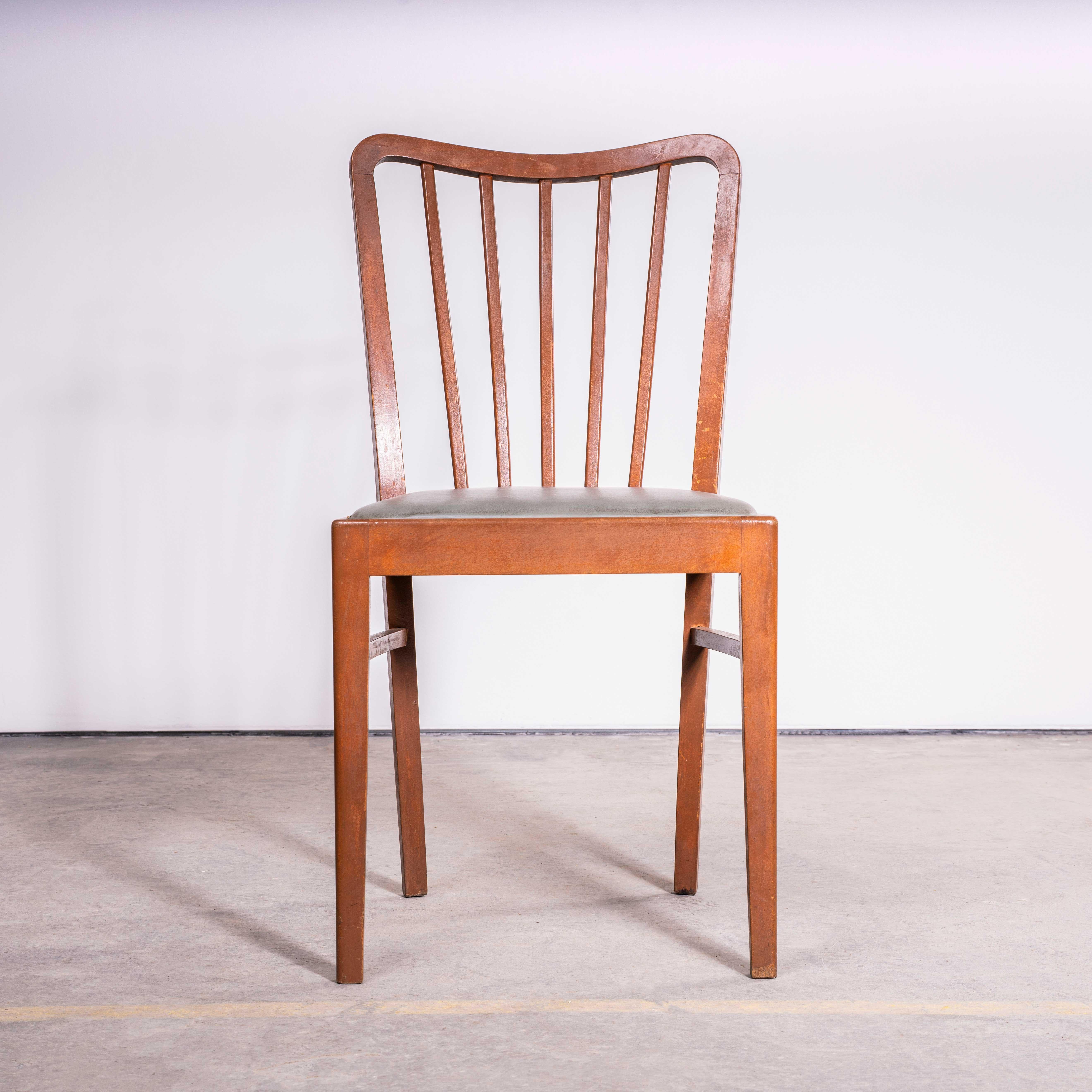 1950's Scoop Back Upholstered Dining Chair By Ton - Good Quantity Available 2