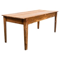 1950's Scrubbed Top Pitch Pine Dairy Dining Table