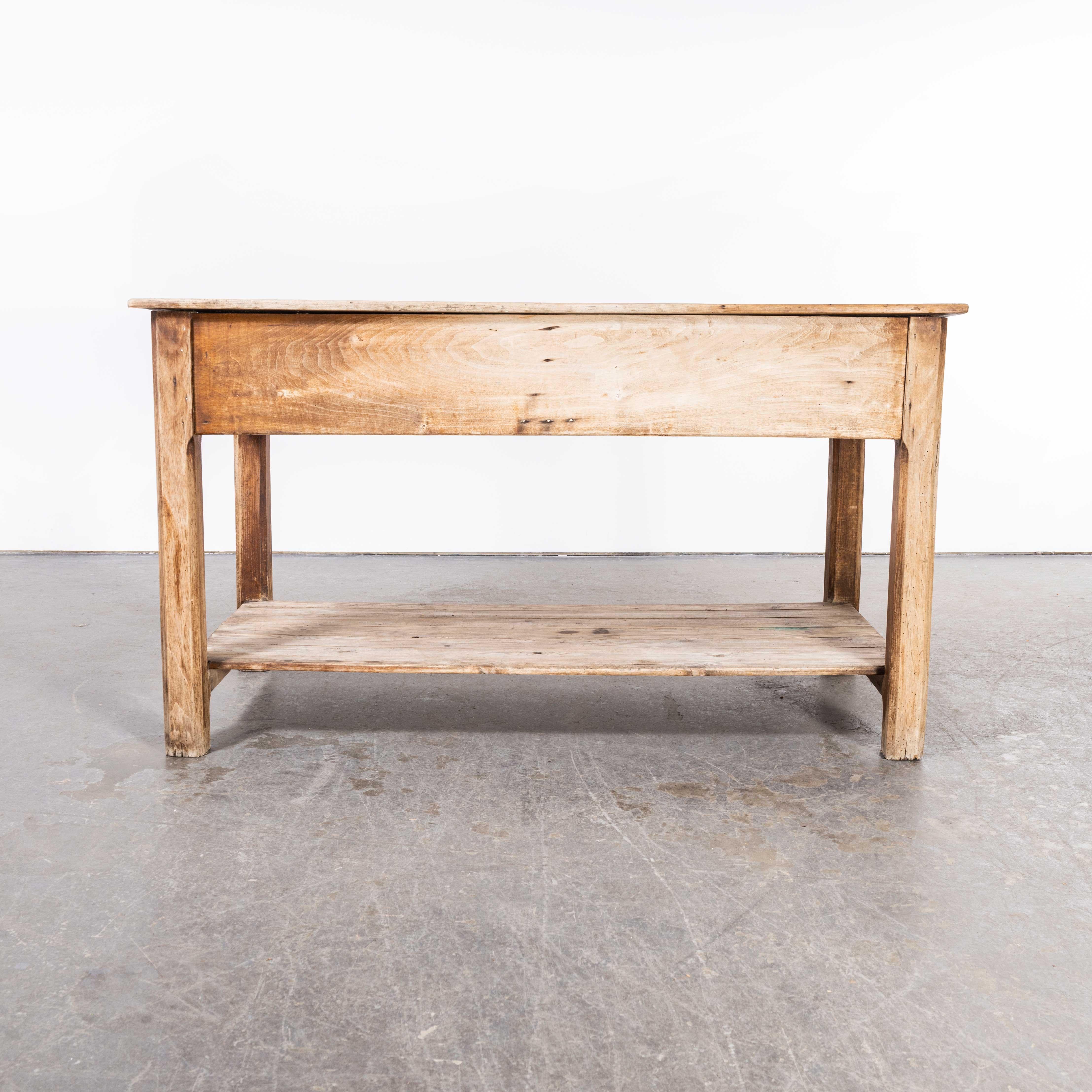 1950's Scubbed Pine French Console Table 6