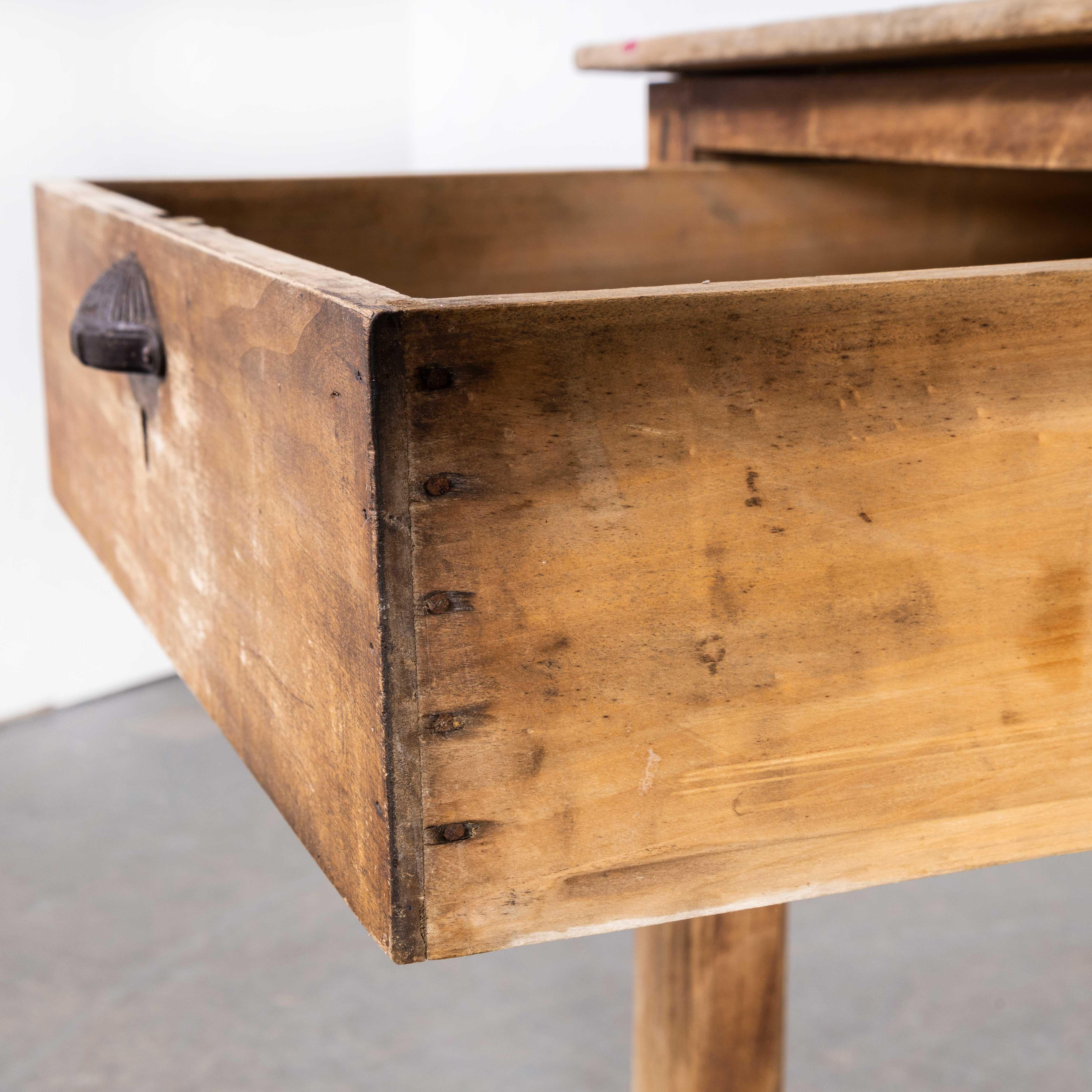 1950's Scubbed Pine French Console Table 1