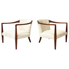 Sedie da salotto in noce scolpito degli anni '50