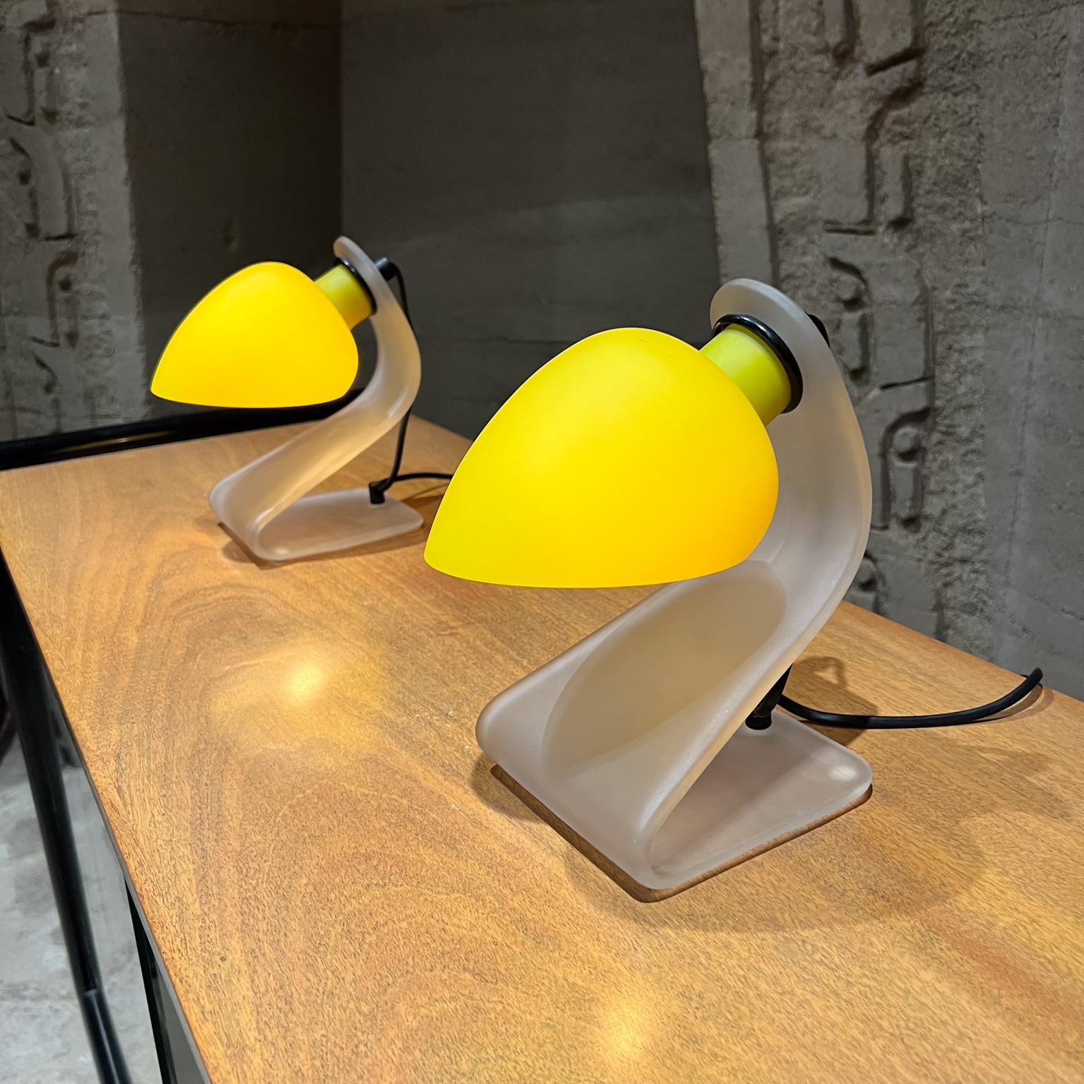 1950er Jahre Skulpturale Kunstglas Gelbe Italienische Tischlampen im Angebot 5