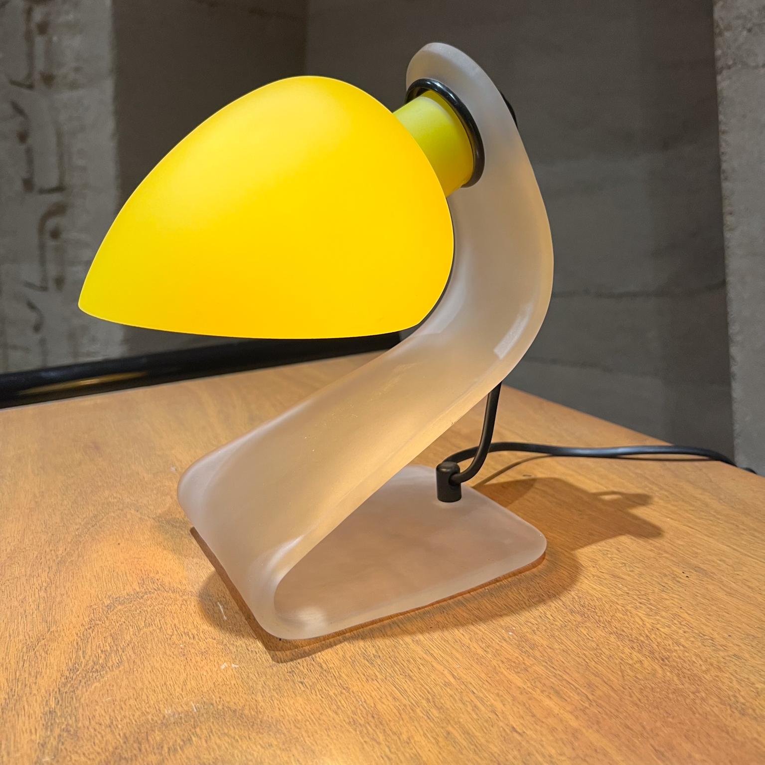 1950er Jahre Skulpturale Kunstglas Gelbe Italienische Tischlampen im Angebot 6