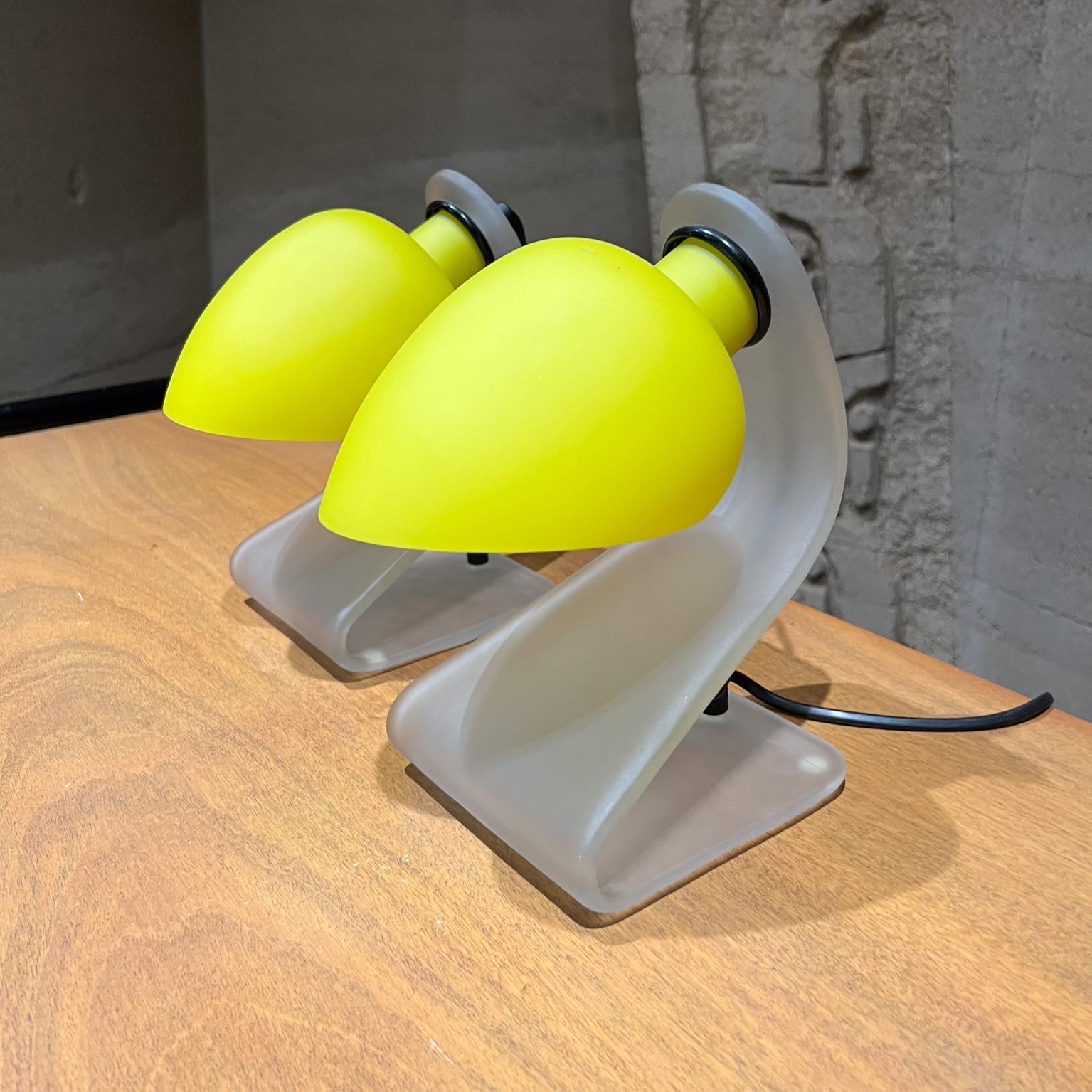 1950er Jahre Skulpturale Kunstglas Gelbe Italienische Tischlampen im Angebot 7