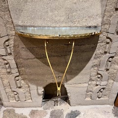 1950s Sculptural Italian Wall Console Gilt on Forged Iron