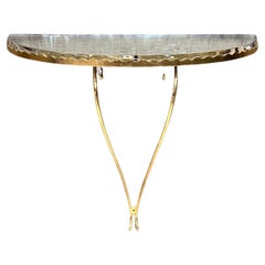 1950s Sculptural Italian Wall Console Gilt on Forged Iron