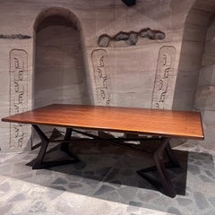1950s Sculptural Dining Table Mahogany and Sapele restored
