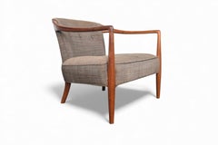 1950s Sculptural Mid Century Lounge Chair in Walnut