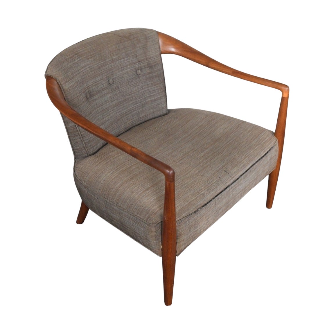 1950s Sculptural Mid Century Lounge Chair in Walnut