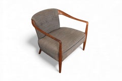 Sedia da salotto scultorea del 1950 in legno di noce