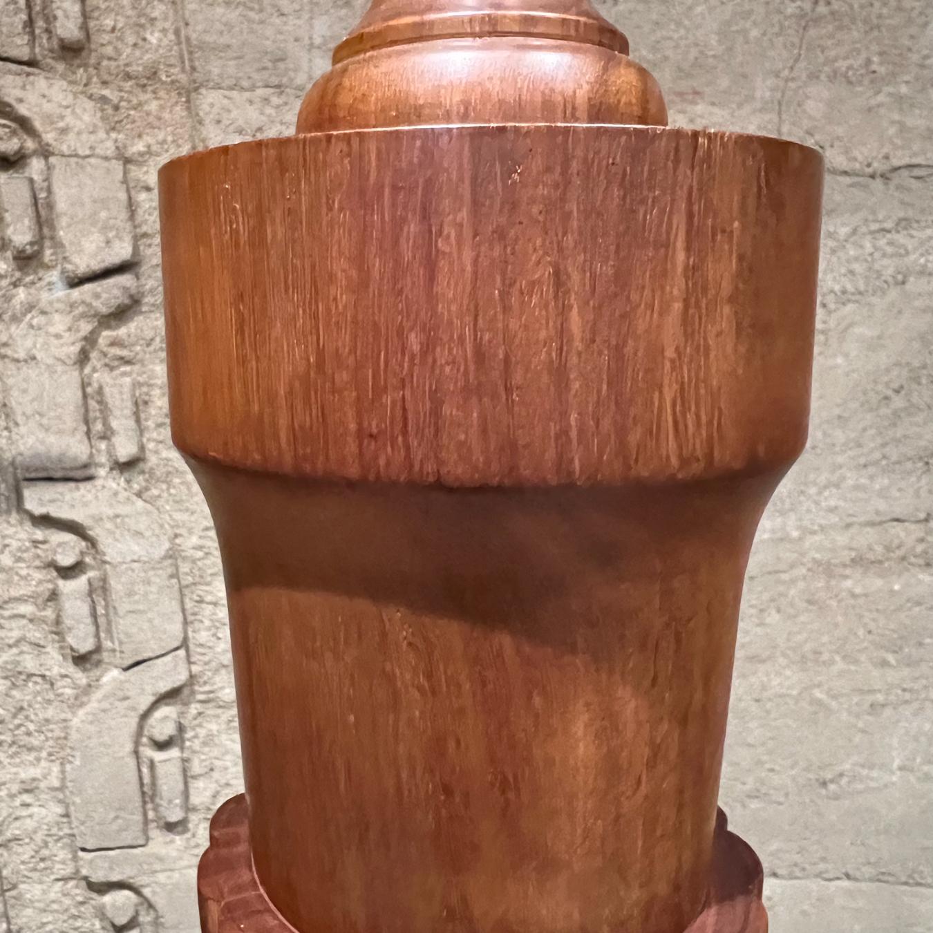1950s Sculptural Modern Table Lamps Solid African Mahogany Wood For Sale 5