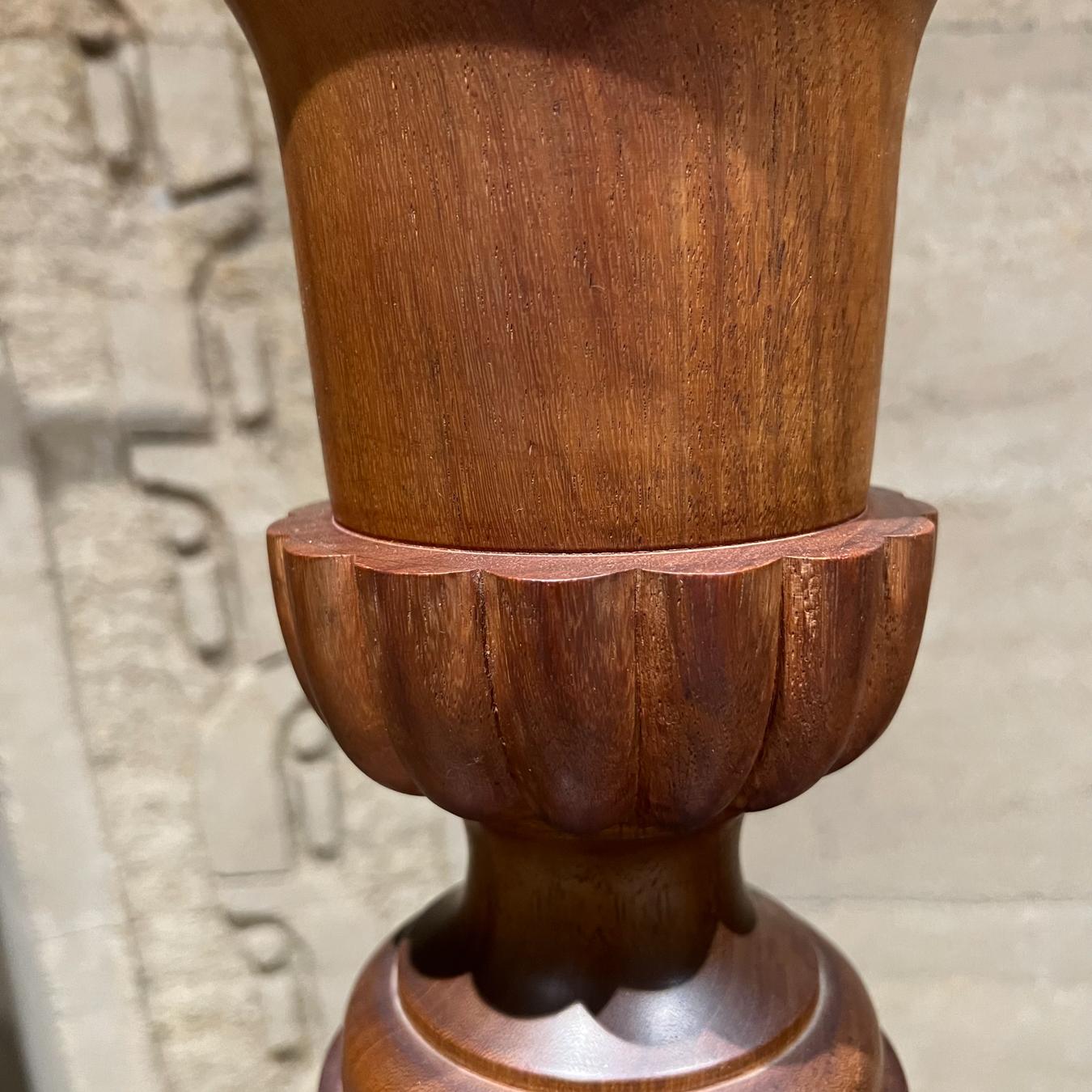 1950s Sculptural Modern Table Lamps Solid African Mahogany Wood For Sale 6