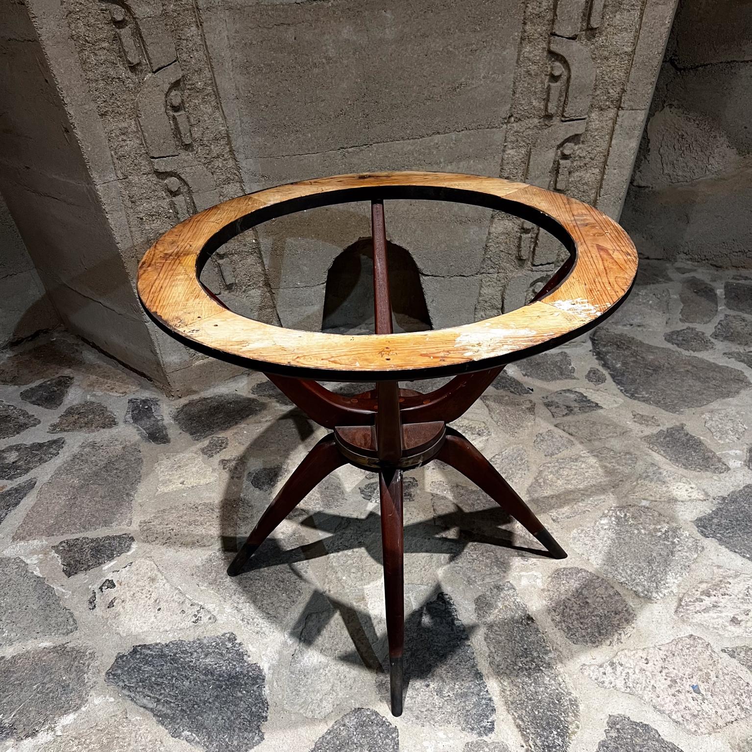 1950s Sculptural Pani Dining Table Goatskin Mahogany & Brass Mexico City For Sale 8