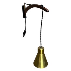 1950s Sculptural Sconce Gold Wall Lamp Adjustable Shade Style of Stilnovo Italy