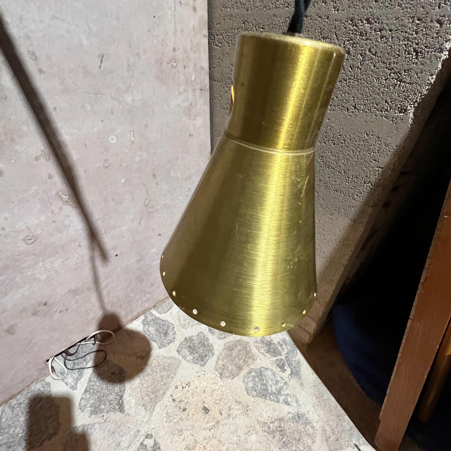 Aluminum 1950s Sculptural Sconce Gold Wall Lamp Adjustable Shade Style of Stilnovo Italy For Sale