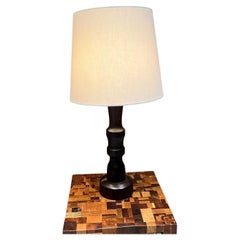 Vintage 1950s Sculptural Spindle Table Lamp in Mexican Palo Fierro Desert Ironwood