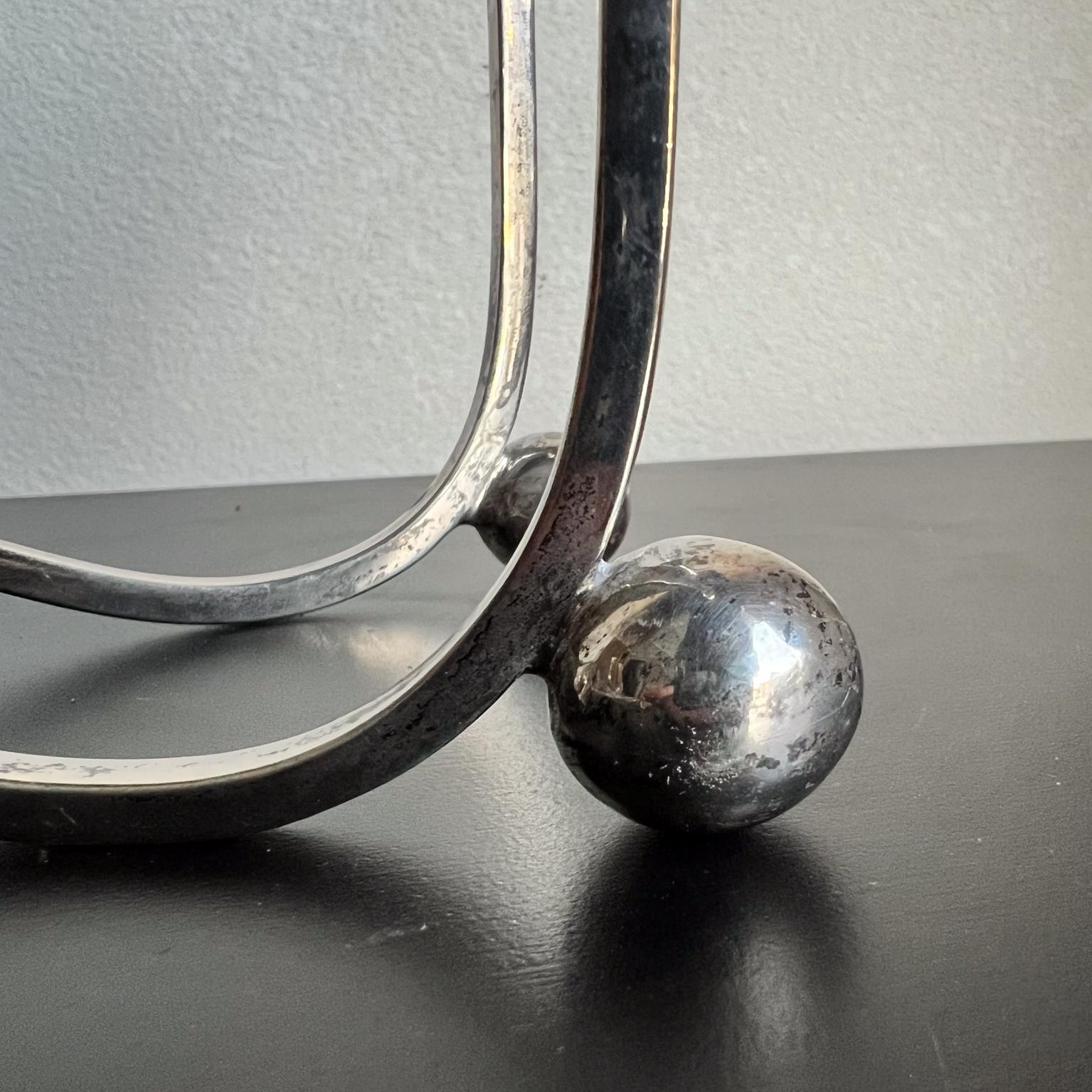 1950s Sculptural Sterling Silver Candelabra Set Lopez Taxco Mexico en vente 2