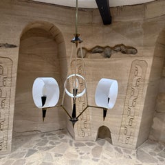 1950s Sculptural Three Arm Glass Chandelier Style of Stilnovo Italy