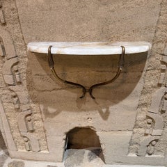 1950s Sculptural Venetian Wall Console Table Cristallo Brass Italy