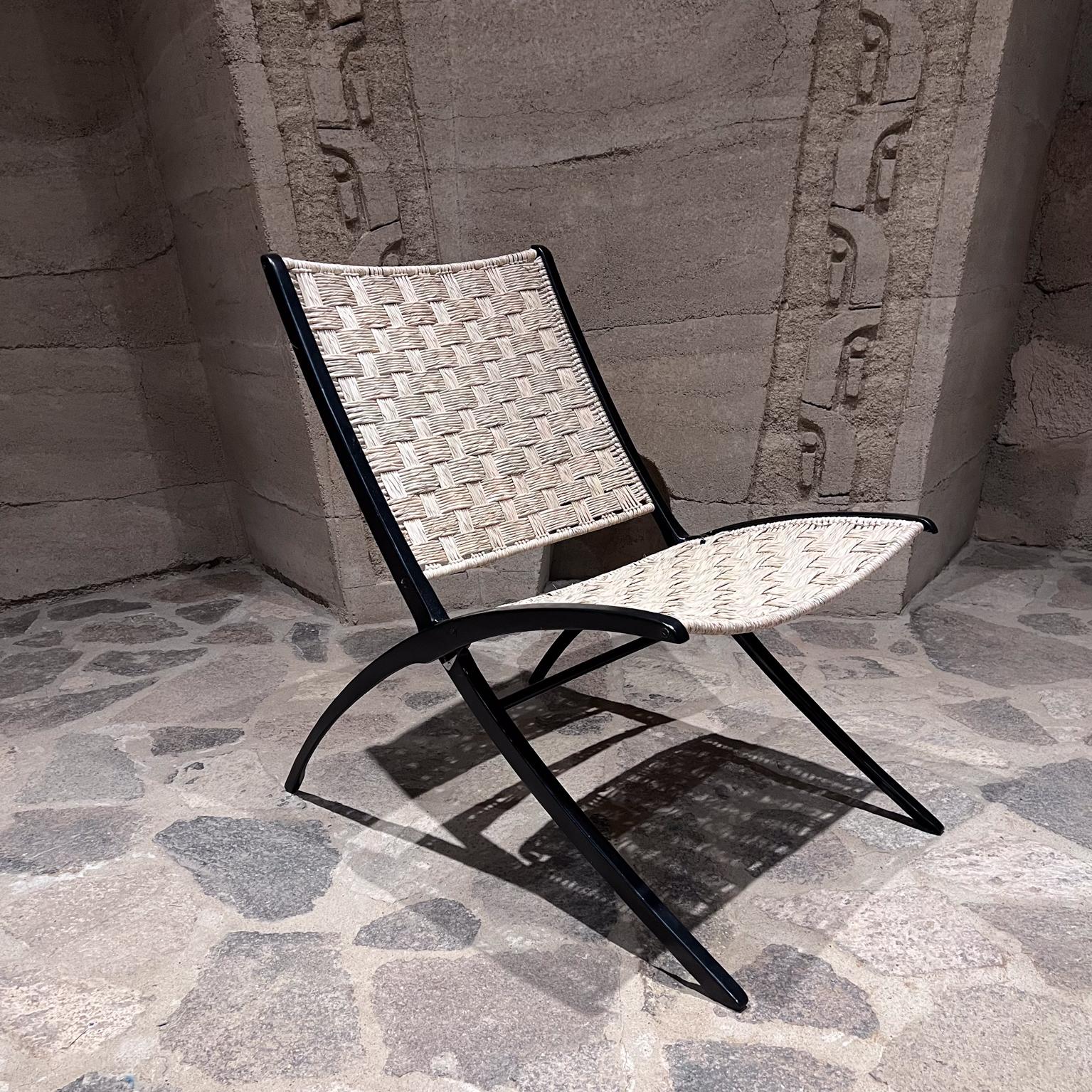 1950s Seagrass Folding Lounge Chair Style Ninfea Gio Ponti For Sale 4