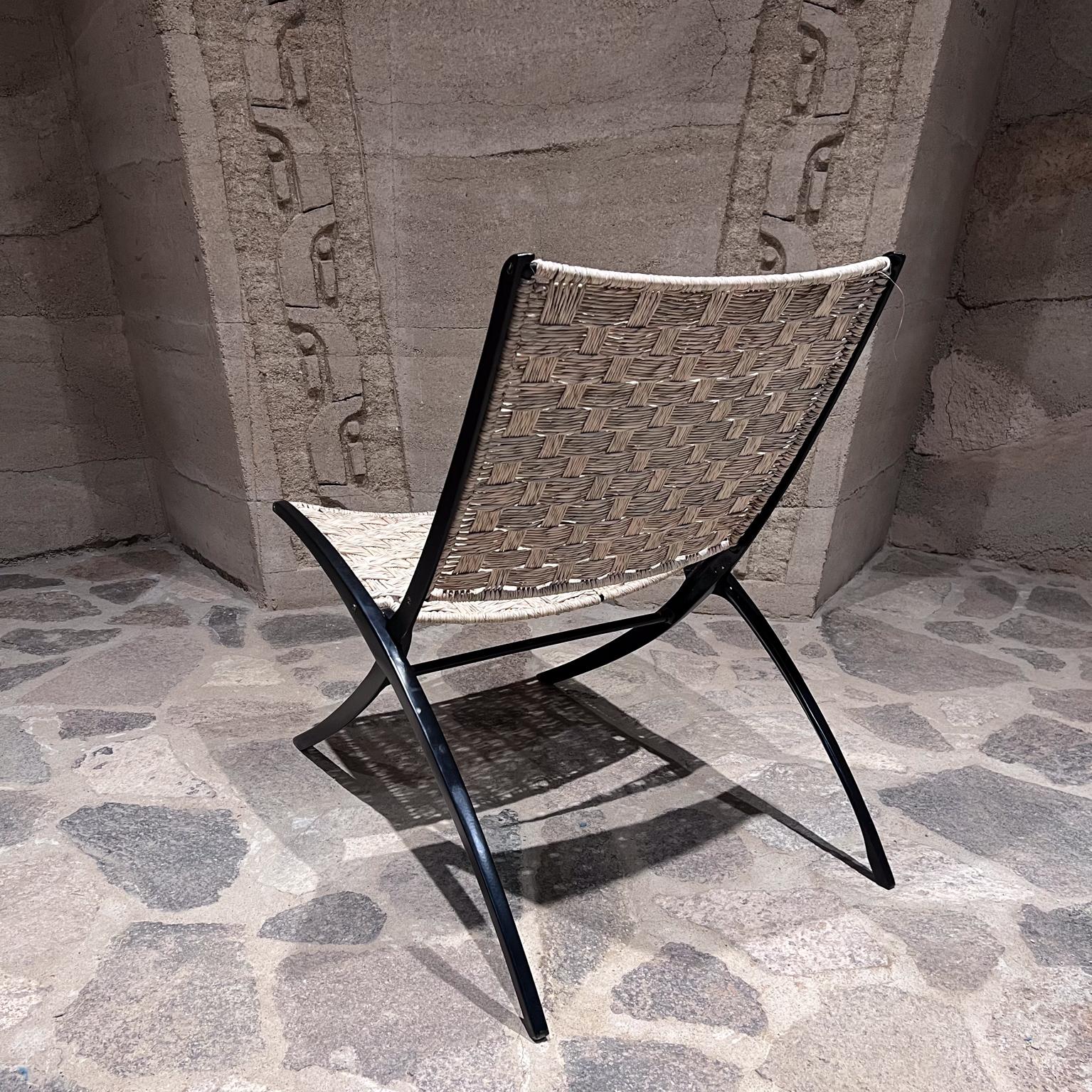 1950s Seagrass Folding Lounge Chair Style Ninfea Gio Ponti For Sale 1