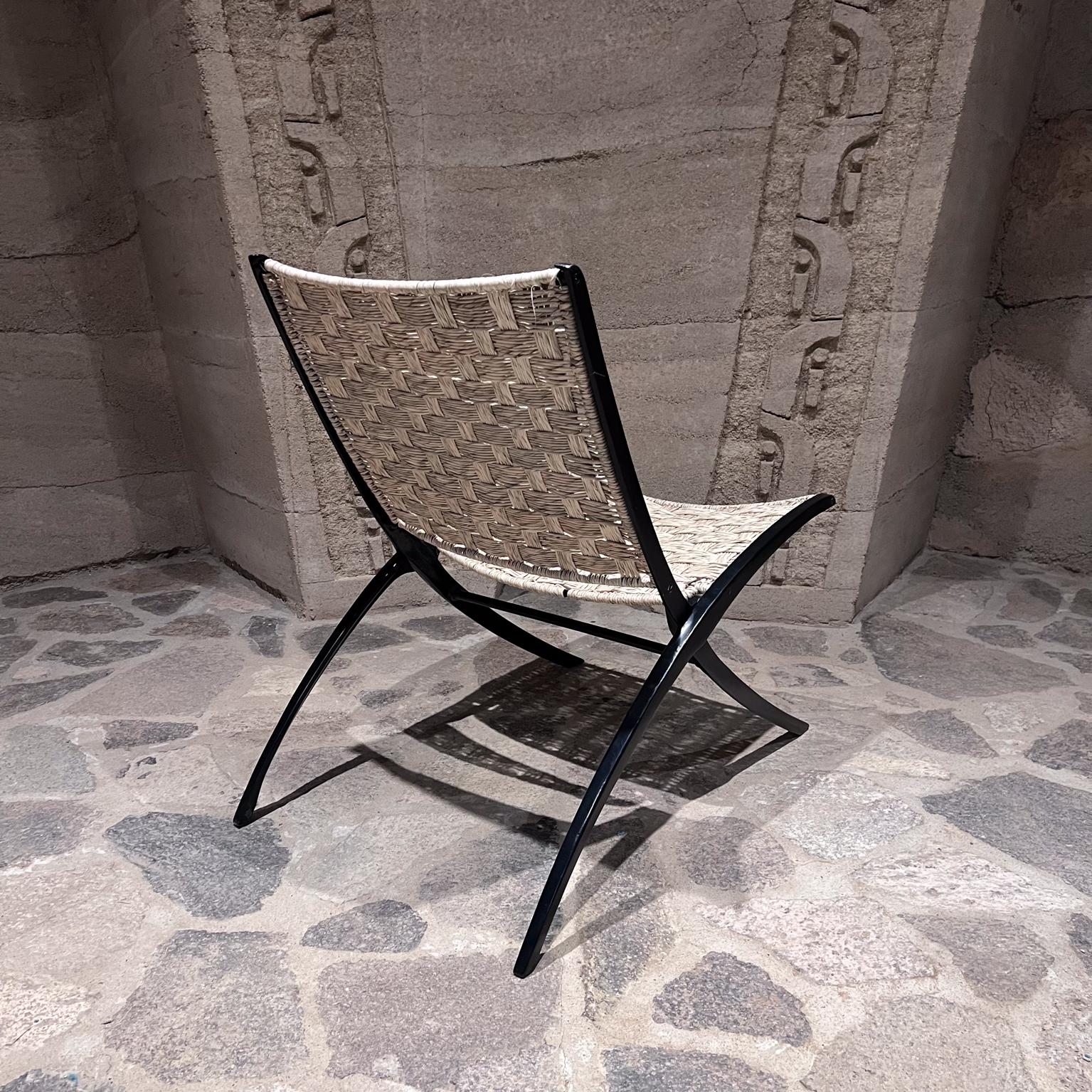 1950s Seagrass Folding Lounge Chair Style Ninfea Gio Ponti For Sale 3