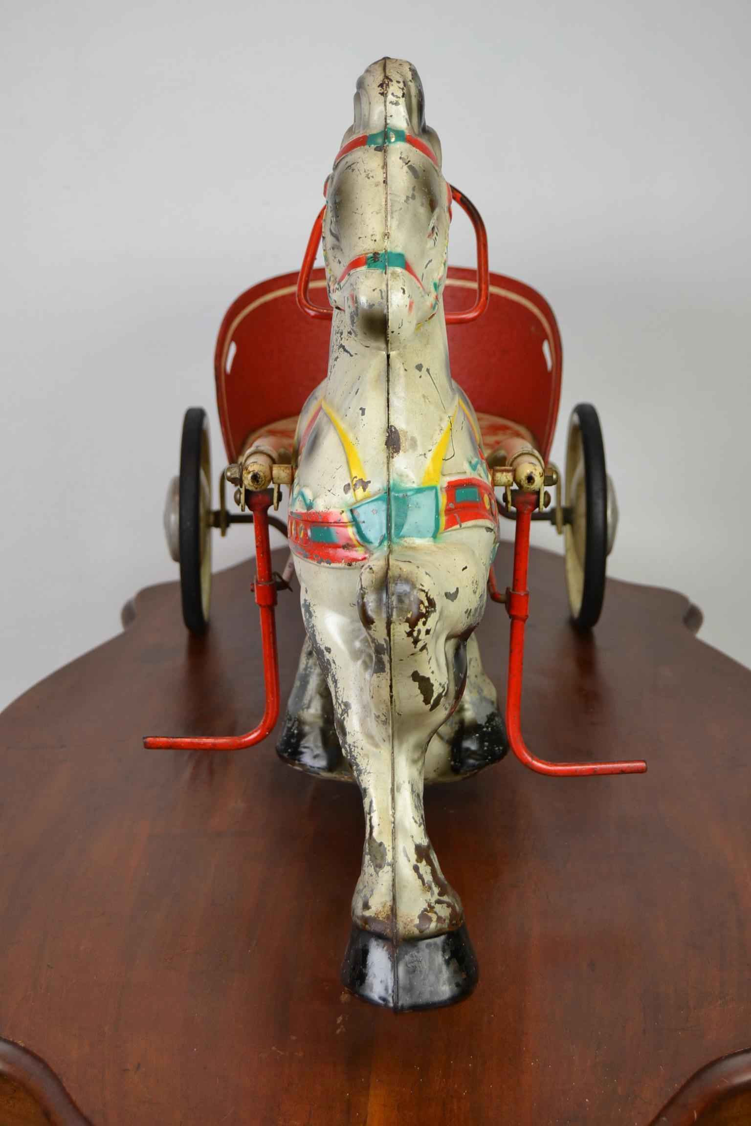 1950er Jahre Sebel Mobo Toys Pony Express Pedalspielzeug, gepresster Stahl, K.K. im Angebot 1