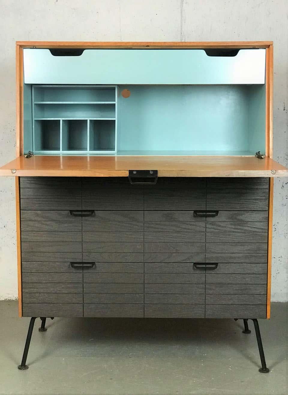 mid century modern secretary desk