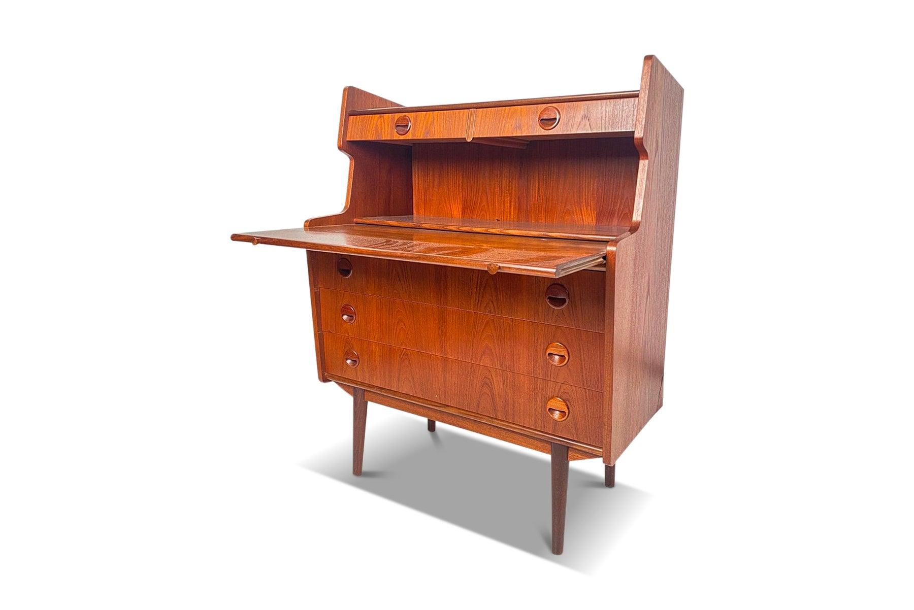 Danish 1950s Secretary Desk in Teak For Sale