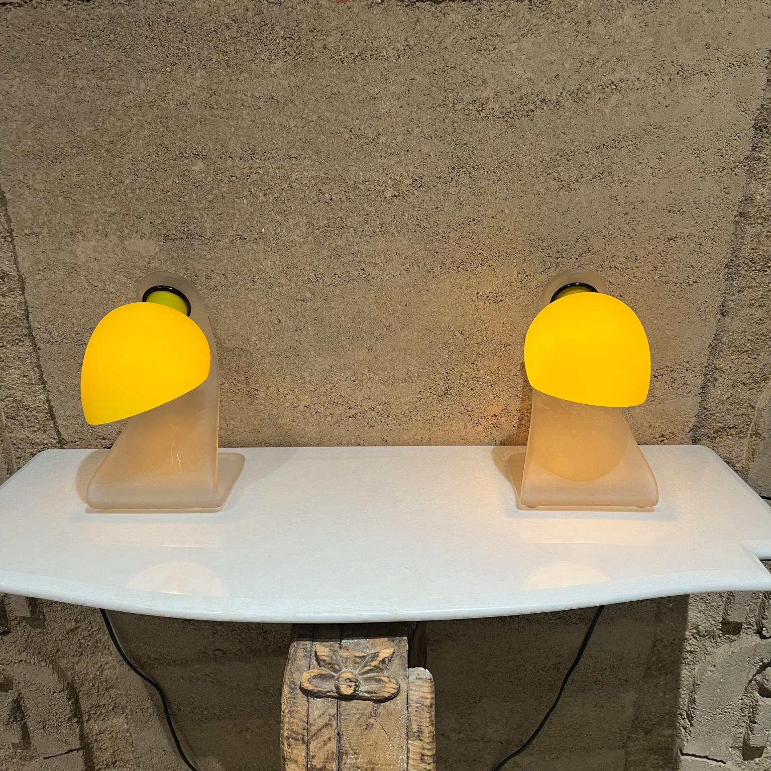 Mid-Century Modern 1950s Sensational Modern Yellow Table Lamps Sculptural Glass from Italy For Sale