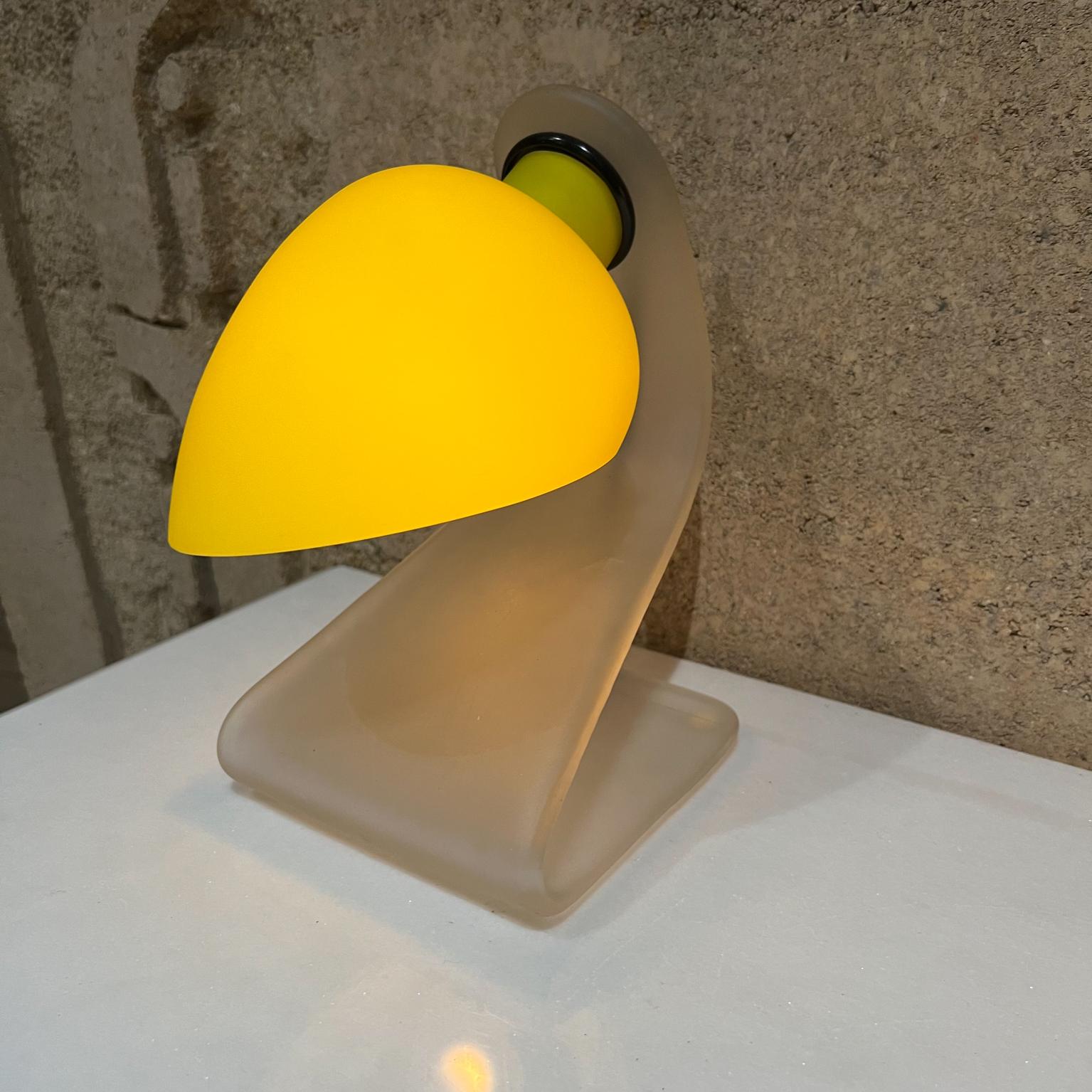 1950s Sensational Modern Yellow Table Lamps Sculptural Glass from Italy In Good Condition For Sale In Chula Vista, CA