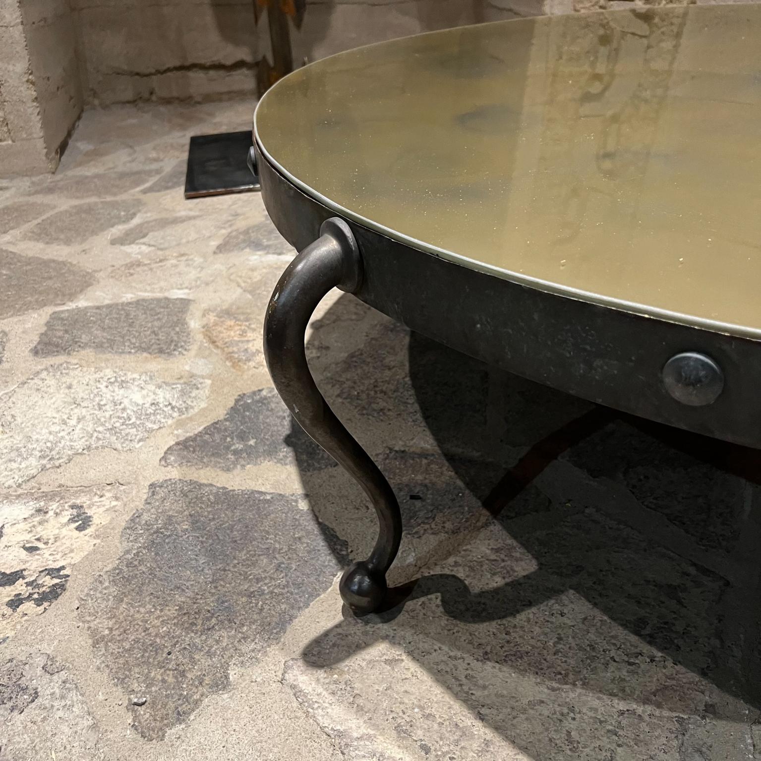 Mid-20th Century 1950s Sensational Round Cocktail Table Bronze & Églomisé Arturo Pani Mexico City For Sale