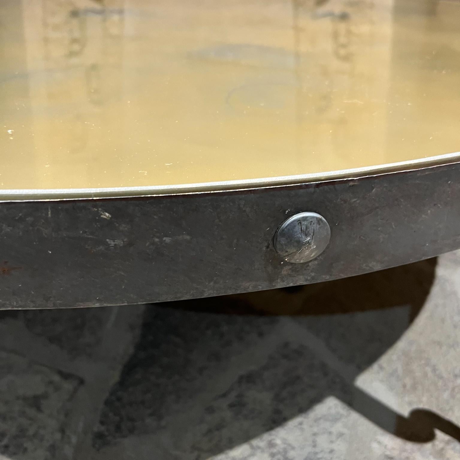 1950s Sensational Round Cocktail Table Bronze & Églomisé Arturo Pani Mexico City For Sale 1