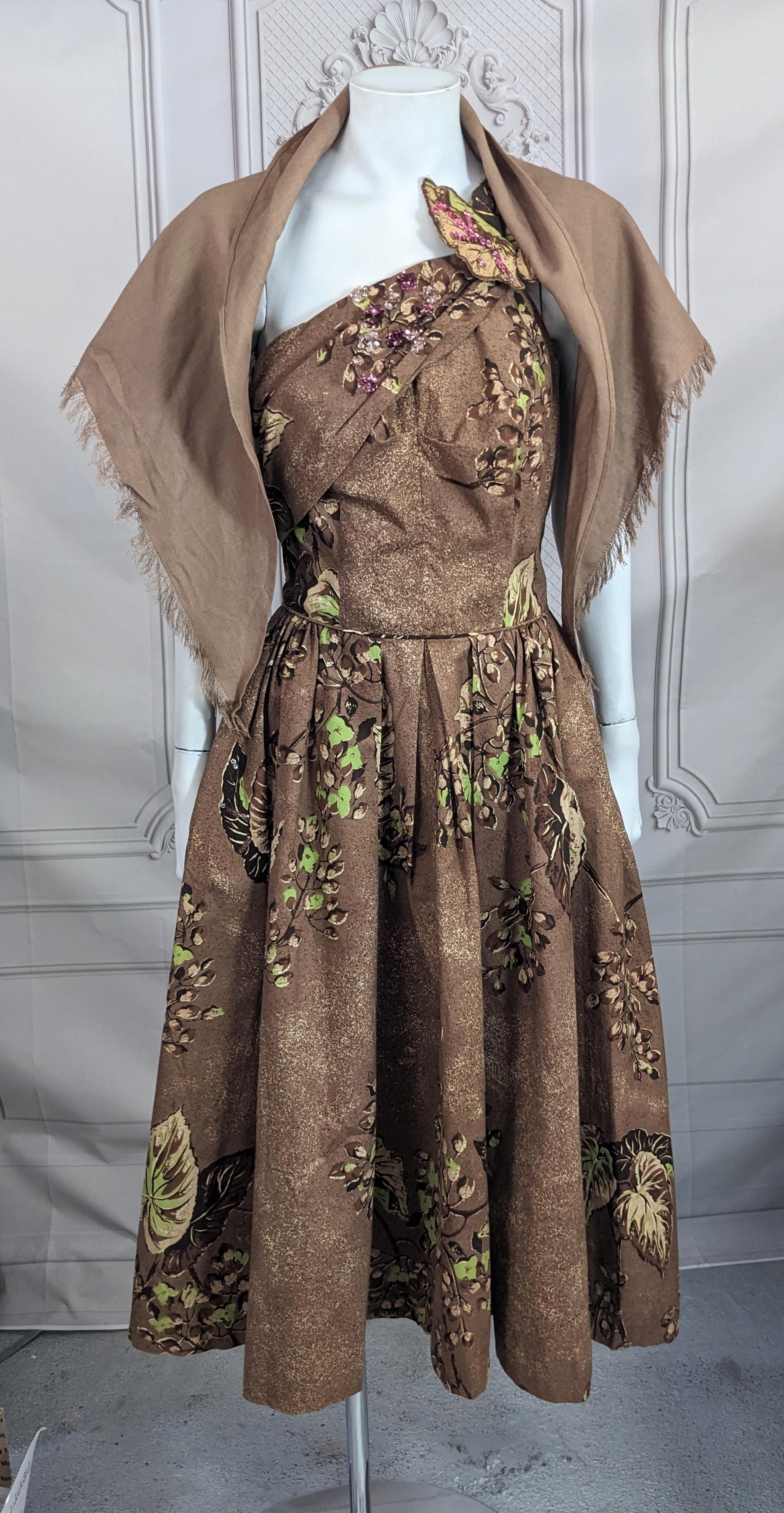 Vestido de cóctel de lentejuelas de los años 50 con pañuelo en venta 7
