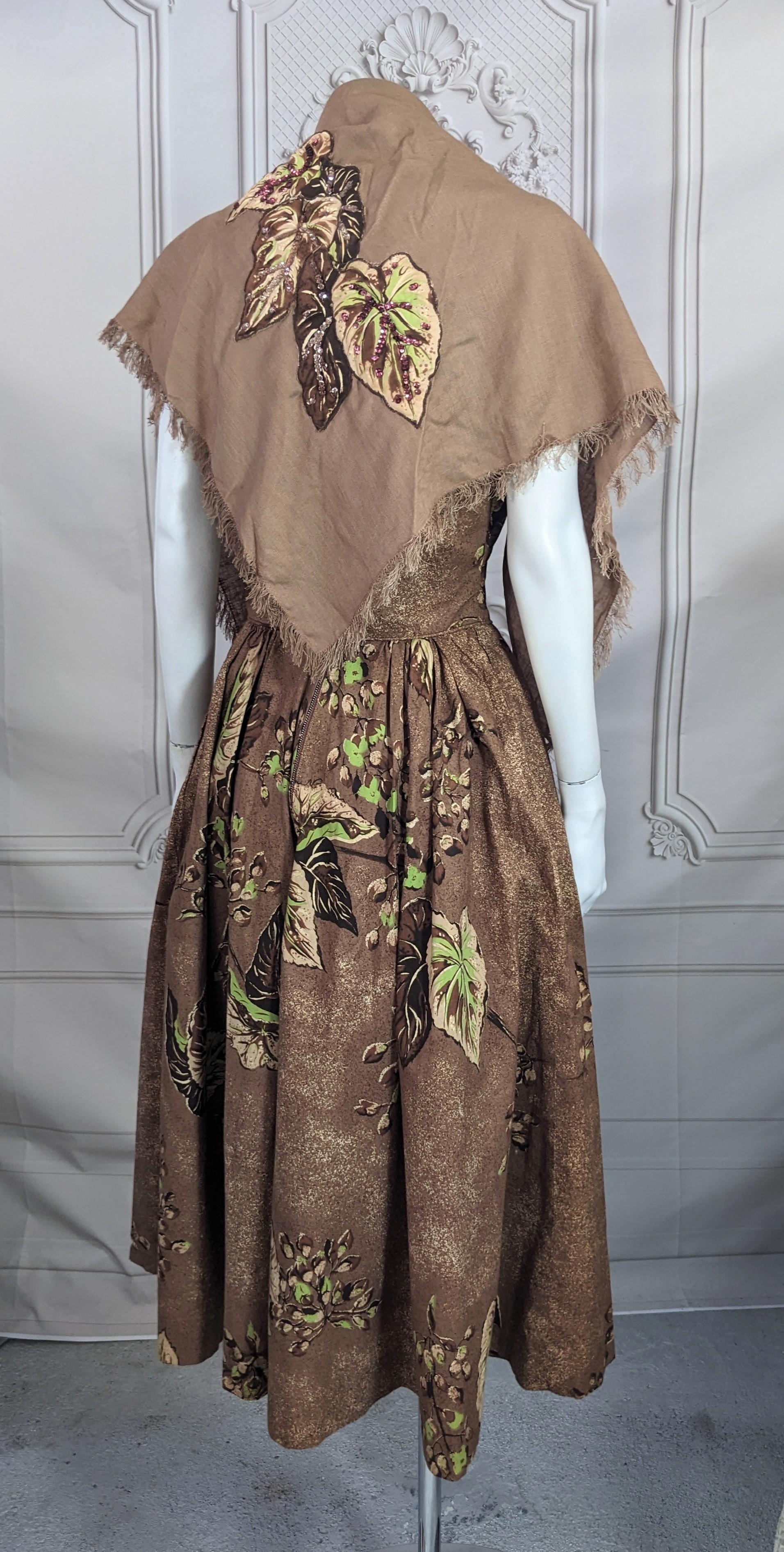 Vestido de cóctel de lentejuelas de los años 50 con pañuelo en venta 9